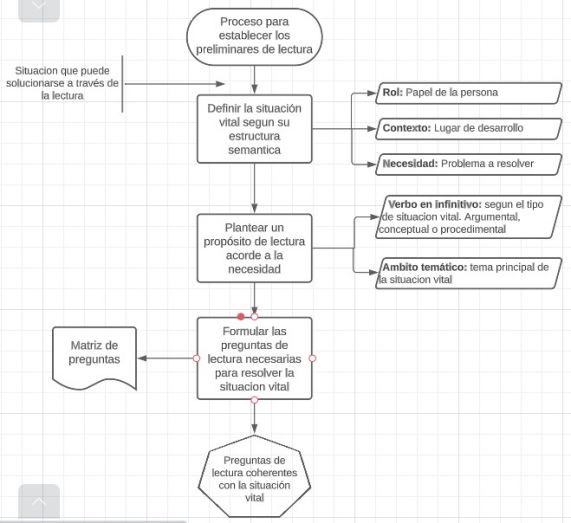 Mentefacto procedimental preliminares de lectura